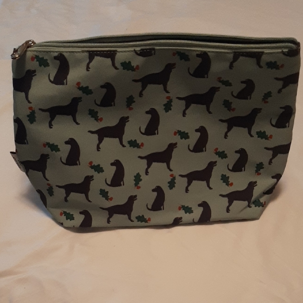 Green Dog Print Pouch